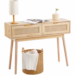 Caractéristiques & Détails Matériau en rotin naturel : la console en rotin est fabriquée à partir d'un matériau en rotin natu ...