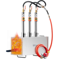 Vevor - Forge a Gaz Propane Portable, Four de Forge a Gaz Carre avec 3 Bruleurs, Temperature Max 1427 ℃, Outils et Equipements de Forgeage au Gaz en