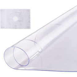 Protection de table en pvc transparent, 48 x 48 pouces, epaisseur 2,0 mm, ronde, impermeable, facile a nettoyer, ideale pour le bureau, la salle a