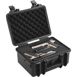 Conteneurs pour pistolets durables Vevor dotes de mousse pu personnalisable, resistants a leau et de rangement securise pour deux pistolets, 14,1 x