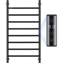 VEVOR Radiateur Seche-Serviettes Electrique 8 Barres, Porte-Serviettes Chauffant Mural, Chauffe-Serviettes a Temperature Reglable, Etanche IPX5, avec