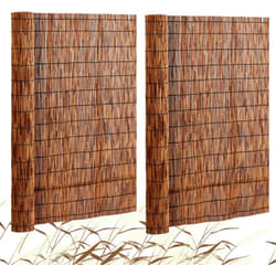 Brise-vue en roseau, 4 x 16,4 pi, paquet double, cloture exterieure en roseau pour patio et jardin, separateur decoratif en roseau naturel pour