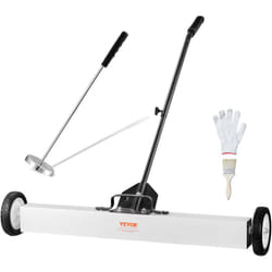 Vevor - Balai magnetique a roues de 36 po, capacite de charge de 55 lb, comprend un outil magnetique telescopique, poignee reglable, ideal pour