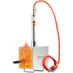 VEVOR Forge a Gaz Propane Portable, Four de Forge a Gaz Carre avec 1 Bruleur, Temperature Max 1427 ℃, Outils et Equipements de Forgeage au Gaz en