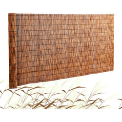 Brise-vue en roseau, 4 x 16,4 pi, cloture enroulable en roseau naturel pour lexterieur, le patio et le jardin, separateur marron pour une meilleure