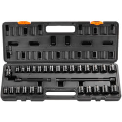 Coffret Douilles a Chocs 3/8 po sae 3/8-1 po Metrique 8-22 mm , Kit pour Cle a Cliquet 29PCs, en Acier Allie Cr-Mo, 6 Pans, Marquages de Taille