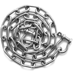 Chaine deAncre de Bateau, 6 mm x 1,2 m, Chaine deAncrage Acier Inox 316, Capacite de Rupture 2177 kg, Manilles a Double Anneau de Verrou, pour