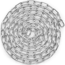 Chaine a Maillons en Acier au Carbone Galvanise, 5,1 mm x 3,04 m, Capacite de Charge 498 kg, Deux Connecteurs Rapides, Chaine pour Remorquage,