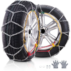 Chaines a Neige Lot de 2, Chaines de Pneus Antiderapantes, en Acier Allie au Manganese, Conduite Securitaire, Accessoires d'Urgence pour Voitures,