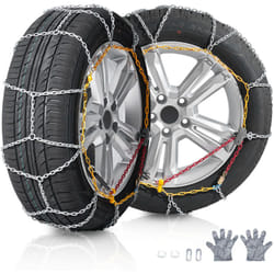 Chaines a Neige 2 Pieces, Chaines de Pneus Antiderapantes, en Acier Allie au Manganese, Accessoires d'Urgence pour Conduite Securitaire, Voitures,