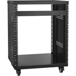 VEVOR Rack AV 12U, 46 cm, Support de Studio deEnregistrement Stereo Reseau, 226,8 kg, Roulettes Verrou, Trous Ronds et Carres, Events Speciaux, pour