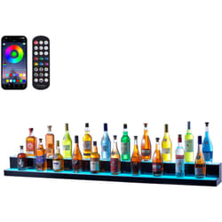 Vevor - Presentoir a Bouteilles Lumineux Eclaire par led, Etagere a Vins 2 Niveaux 182,8 cm, Presentoir a Boisson Commercial, en Acrylique, avec