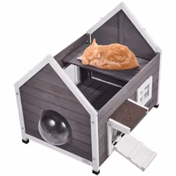 Caractéristiques & Détails Abri confortable pour chat : fabriquée en bois de cèdre de haute qualité, cette maison d'extérieur ...