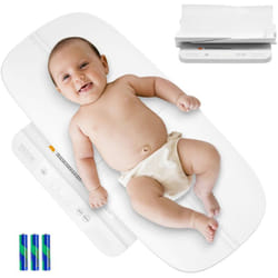Pese-bebe Numerique, Balance Bebe 2-en-1 avec Plateau Amovible, Fonction de Maintien et de Tare, Capacite de Charge 30 kg, 5 Unites, 3 Piles