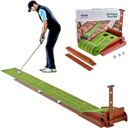 Vevor - Tapis de putting de golf avec 2 trous, tapis deentrainement de golf sans plis pour linterieur, avec retour automatique de balle, guide