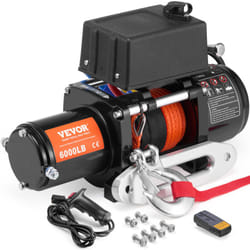Treuil electrique 2722 kg 12 v cc, treuil pour camion avec corde synthetique Φ0,6 x 1676,4 cm, guide-cable, telecommande sans fil et filaire, etanche