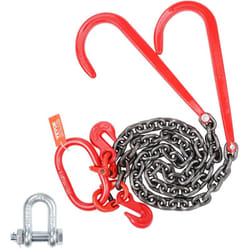 VEVOR Chaine de Remorquage a Crochets J, Capacite de Charge 7074 kg,​ Chaine Bride V de Remorque G80 avec Crochet de Prehension, 10 mm x 90 cm, pour