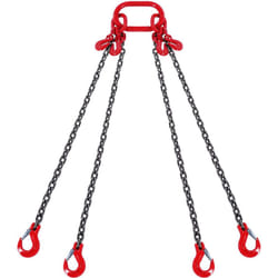 Vevor - Elingue Chaine de Levage 4 Brins avec Crochets et Ajusteurs, 10 mm x 300 cm, Capacite de Charge 8344 kg, Grade 80, pour Chariot Elevateur,
