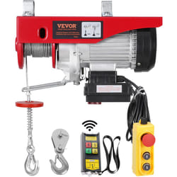 Vevor - Palan Electrique, Charge Double Cable 600 kg, Telecommande Filaire 4,2 m et Sans Fil 100 m, Hauteur Levage Cable Simple 12 m, Elingue Simple