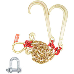 VEVOR Chaine de Remorquage a Crochets J, Capacite de Charge 4898 kg,​ Chaine Bride V de Remorque G80 avec Crochet de Prehension, 8 mm x 60 cm, pour