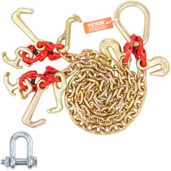 Chaine de Remorquage a Crochets rtj, Capacite de Charge 4898 kg,​ Chaine Bride v de Remorque G80 avec Crochet de Prehension, 8 mm x 90 cm, pour