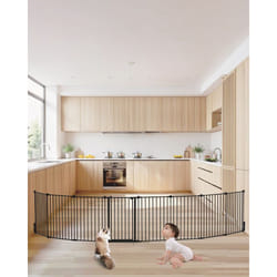 Barriere de Securite Largeur 487,7 cm Hauteur 71,1 cm, Barriere deEscalier Pliable a 8 Panneaux, Clotures pour Chiens Animaux de Compagnie, Ouverture