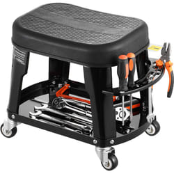 Tabouret deAtelier sur Roulettes, Tabouret de Mecanicien avec Capacite de Charge Maximale de 136 kg, Siege de Garage Pivotant a 360°, avec Plateau a