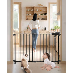 Barriere de Securite Extensible Largeur 75-109,2 cm Hauteur 71,1 cm, Barriere deEscalier sans Barre de Seuil, Clotures pour Chiens Animaux de