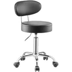 Tabouret deAtelier avec Dossier, Tabouret de Mecanicien sur Roulettes Reglable, Capacite de Charge Maximale de 136 kg, Siege Pivotant a 360°, pour