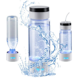 Vevor - Bouteille d'Eau Enrichie en Hydrogene 380 mL, Generateur d'Eau Hydrogenee Portable, Technologie spe, Ioniseur deEau avec Tube deInhalation