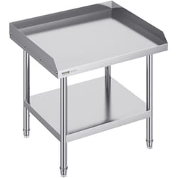 Table de preparation des aliments en metal Vevor 24 x 28 x 26 pouces, avec protection anti-eclaboussures a 3 cotes, hauteur reglable, construction en