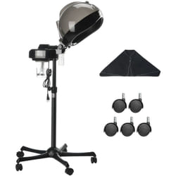 Casque a vapeur cheveux professionnel pour revitalisation profondeur, chauffe-cheveux ionique capuche 300 mm hauteur reglable avec minuterie, 5 roues