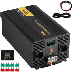 Vevor - Onduleur a onde sinusoïdale pure, 3000 w, onduleur de voiture cc 24 v vers ca 230 v, avec port usb, ecran lcd, telecommande, prise eu, pour