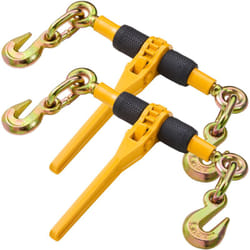 Tendeur a Cliquet pour Chaine deArrimage 6,3-8 mm, Charge de Travail Securisee 1180 kg, Lot de 2, avec 2 Crochets de Prehension, Attaches pour Chaine