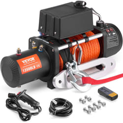 Treuil Electrique 6123 kg 12 v cc Corde Synthetique Φ1,0 x 2438,4 cm Guide-cable, Telecommande Sans Fil et Filaire, Etanche IP55, pour Remorquage suv