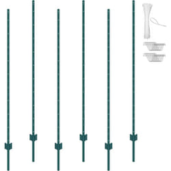 Poteaux en t Vevor de 6 pieds, lot de 6, poteaux metalliques durables pour clotures, ideaux pour le jardin, la cour, la pelouse, la ferme, les