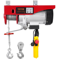 Vevor - Palan Electrique, Charge Double Cable 800 kg, Telecommande Filaire 4,2 m, Hauteur Levage a Cable Simple 12 m, Elingue Simple Double, Arret