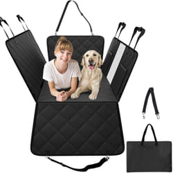 Vevor - Housse de Siege Arriere Voiture pour Chien, 133x63 cm, Couverture de Protection de Siege, avec Fond Rigide, Charge 158 kg, avec Fenetre en