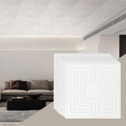 VEVOR Dalles de plafond , lot de 12, 24 x 24 po, dalles de plafond suspendues, feuille de PVC de qualite superieure, installation/decoupe faciles, dalle de plafond a coller en plastique