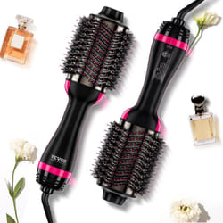 VEVOR Brosse Soufflante Seche-cheveux Ionique 4 en 1 Volumateur de Style Revetement Titane Electrolytique et Ceramique 75 mm, Brosse de Coiffage a