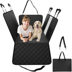 VEVOR Housse de Siege Arriere Voiture pour Chien, 131x63 cm, Couverture de Protection de Siege, avec Fond Rigide, Charge 158 kg, avec Fenetre en