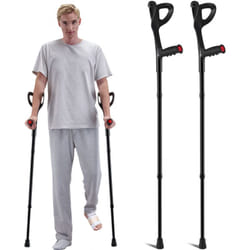 Bequilles deavant-bras pour adultes,bequilles deavant-bras reglables en hauteur sur 10 niveaux,bequilles medicales pliantes en aluminium avec