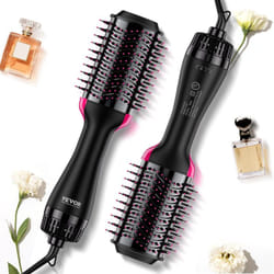 VEVOR Brosse Soufflante Seche-cheveux Ionique 4 en 1 Volumateur de Style avec Revetement en Ceramique 75 mm, 3 Reglages de Chaleur, Brosse de
