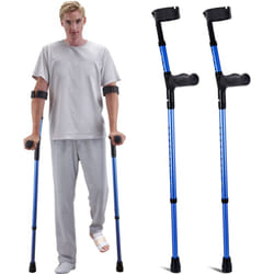Bequilles deavant-bras pour adultes,bequilles de marche en aluminium avec hauteur reglable a 11 niveaux et manchette superieure a 4 niveaux,bequilles
