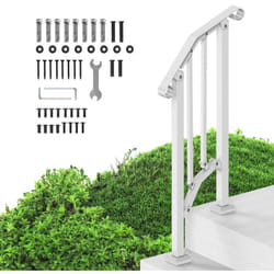 Rampe deEscalier pour 1-2 Marches Exterieures Main Courante Escalier en Acier au Carbone, avec Kit deInstallation, pour Personnes Âgees, Marches en
