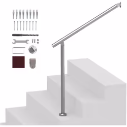 Rampes pour marches exterieures , kit de garde-corps de terrasse de 31,5 pouces / 80 cm, montage mural au sol, rampes pour marches exterieures avec