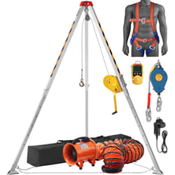Kit trepied pour espace confine, 1179 kg, trepied de sauvetage, pieds 1,6 a 2,45 m cable 30 m protection contre les chutes de 32,8', harnais,