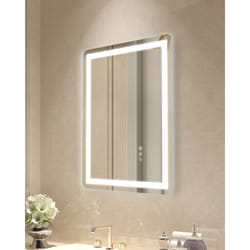 VEVOR Miroir de salle de bain a LED, 50 x 70 cm, miroir de maquillage avec eclairage frontal et retroeclaire, miroir mural a memoire antibuee avec