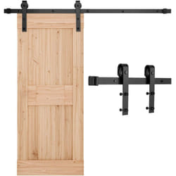 VEVOR Kit Quincaillerie de Porte Grange Coulissante Simple, 150 cm, Rail Durable et Rouleau J, Charge 150 kg, pour Portes 762 mm de Largeur et