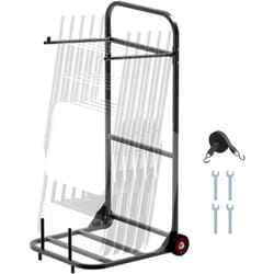 VEVOR Chariot de Chaise Pliante, Capacite de Charge 45 kg, Support Robuste pour Suspendre 10 Chaises, Organiseur de Rangement Multifonction Metal a